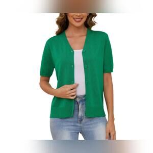 NWT UVPLove V Neck Crochet Knit Cardigan Sweater, Lightweight, XL (16)